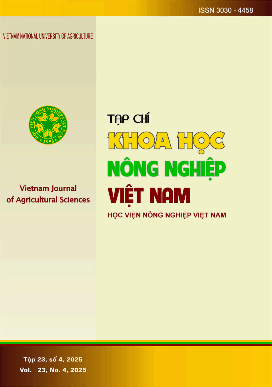 					Xem Tập 23 Số 4 (2025): Tạp chí Khoa học Nông nghiệp Việt Nam
				