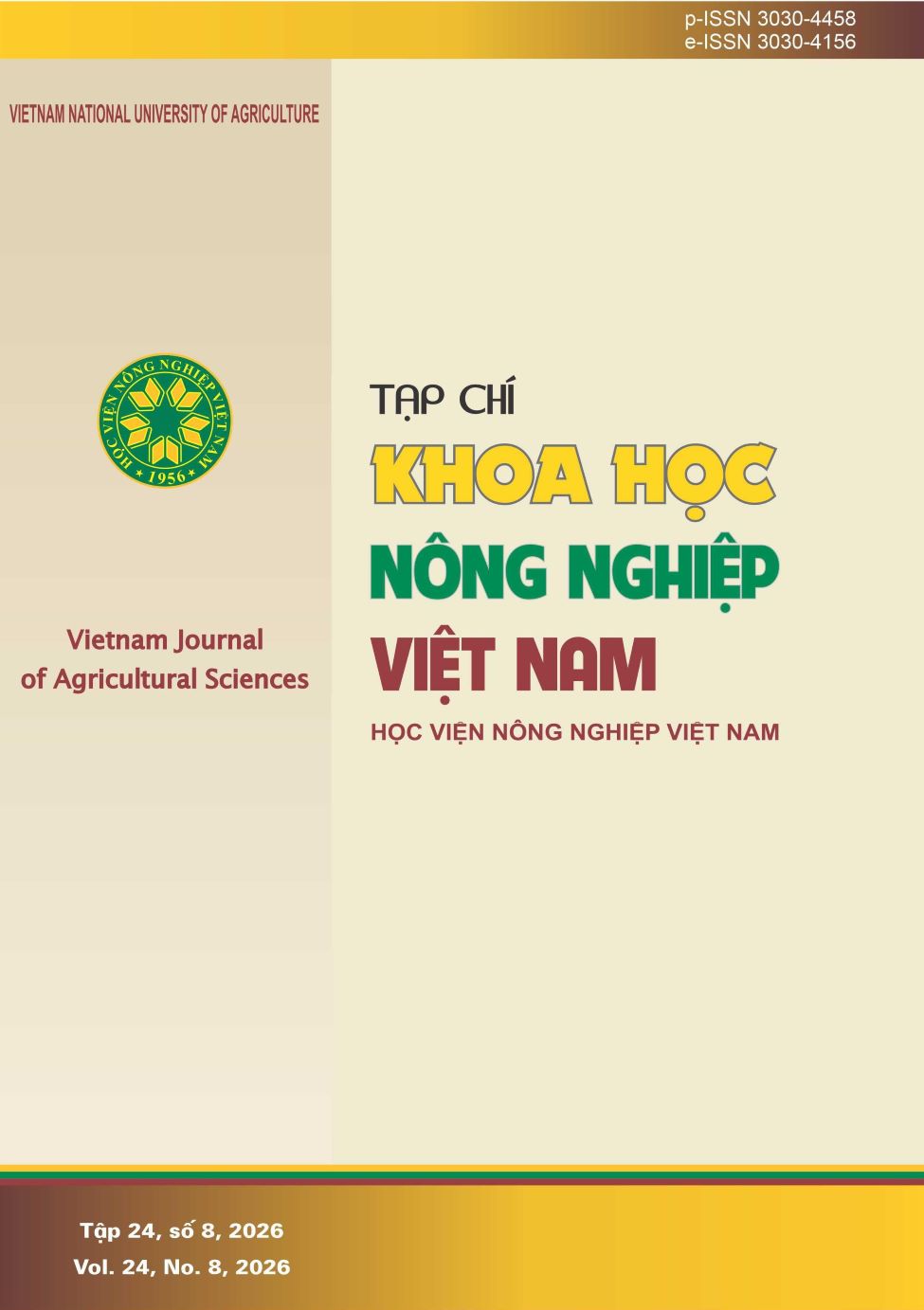					Xem Tập 24 Số 8 (2026): Tạp chí Khoa học Nông nghiệp Việt Nam
				